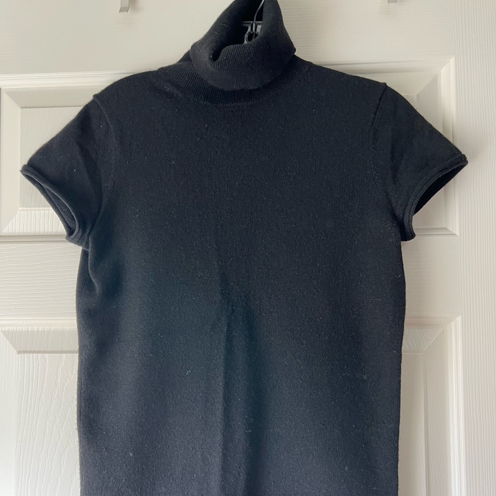 Turtleneck short sleeve cashmere sweater